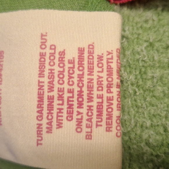 Pink Univ Green Zipper Front Sweatshirt. Size Small - Picture 8 of 9